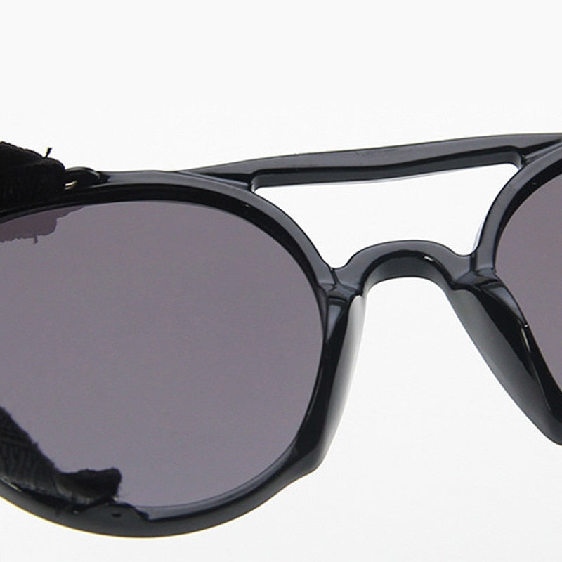 LeonLion Luxus Schwarz Matt Rund Herren Sonnenbrille Markenbrille Retro