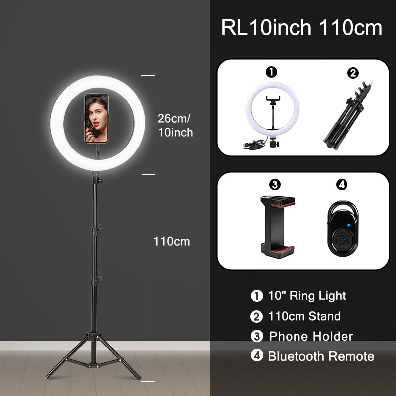 Selfie Ringlicht mit Stativ-Ständer 6 Zoll LED Ring Fotografie