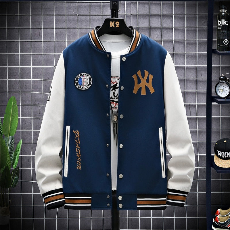 Just Hoods NY College Baseball Jacke Unisex Sweatjacke 3 Farben Collegejacke