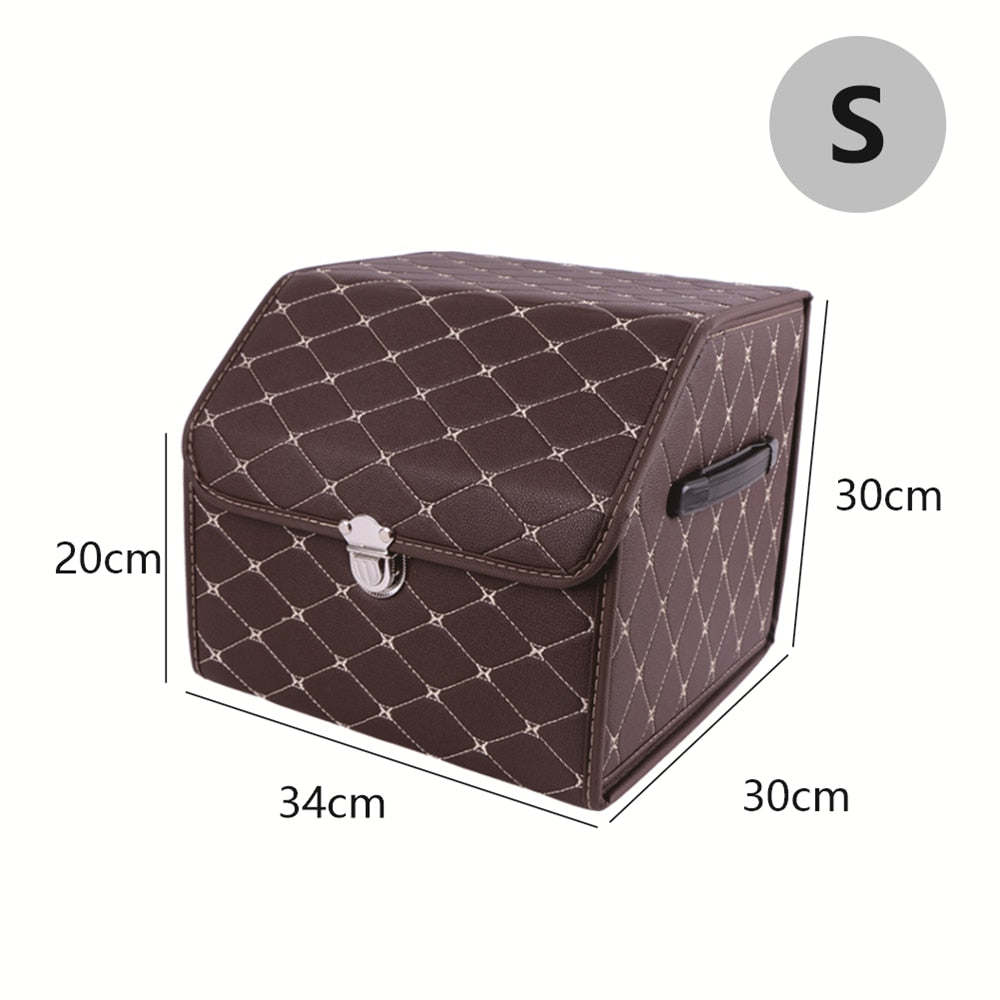 Leder Aufbewahrungsbox Kofferraum Organizer Auto Tasche Klappbarer