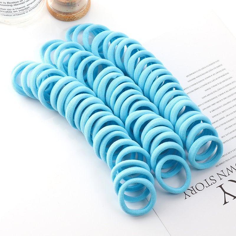 Haargummi Haarband Damen Haar Gummi 50 Stück Schwarz Bunt Zopfgummi Zopf