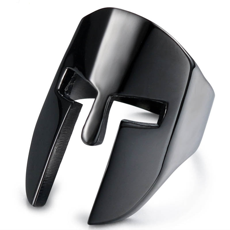 Edelstahl Ring Krieger Helm Sparta Maske Gladiator Troja 300 Biker