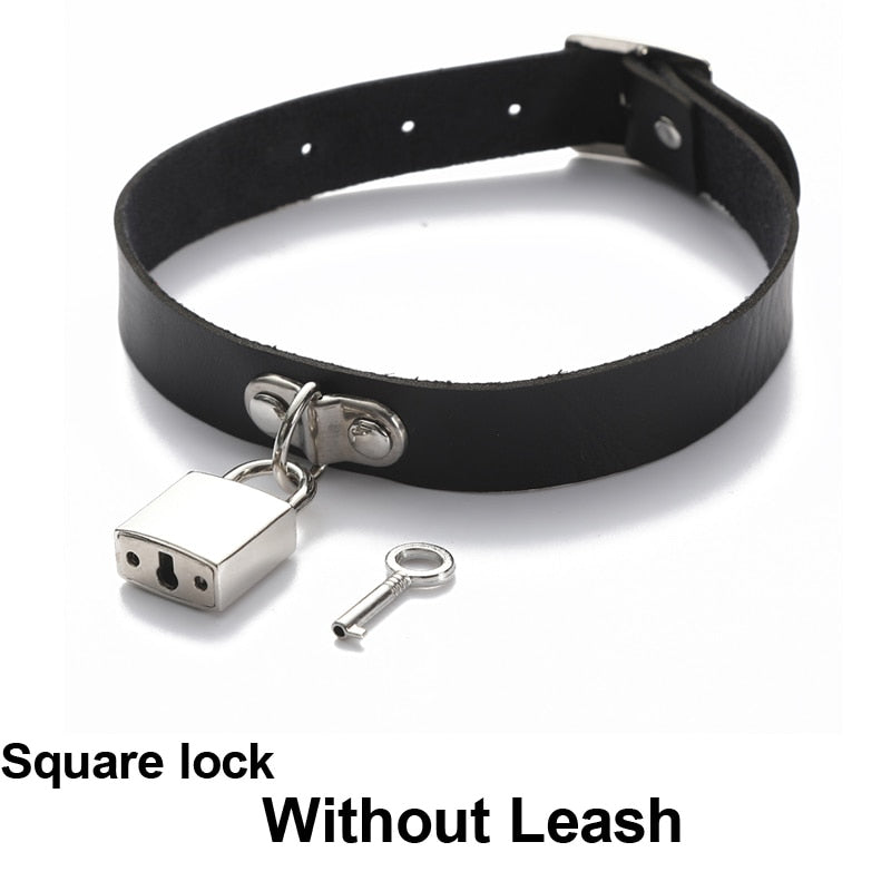 Frauen Sexy Punk Leder Dessous Halsband O-Ring Gürtelschnalle Halskette
