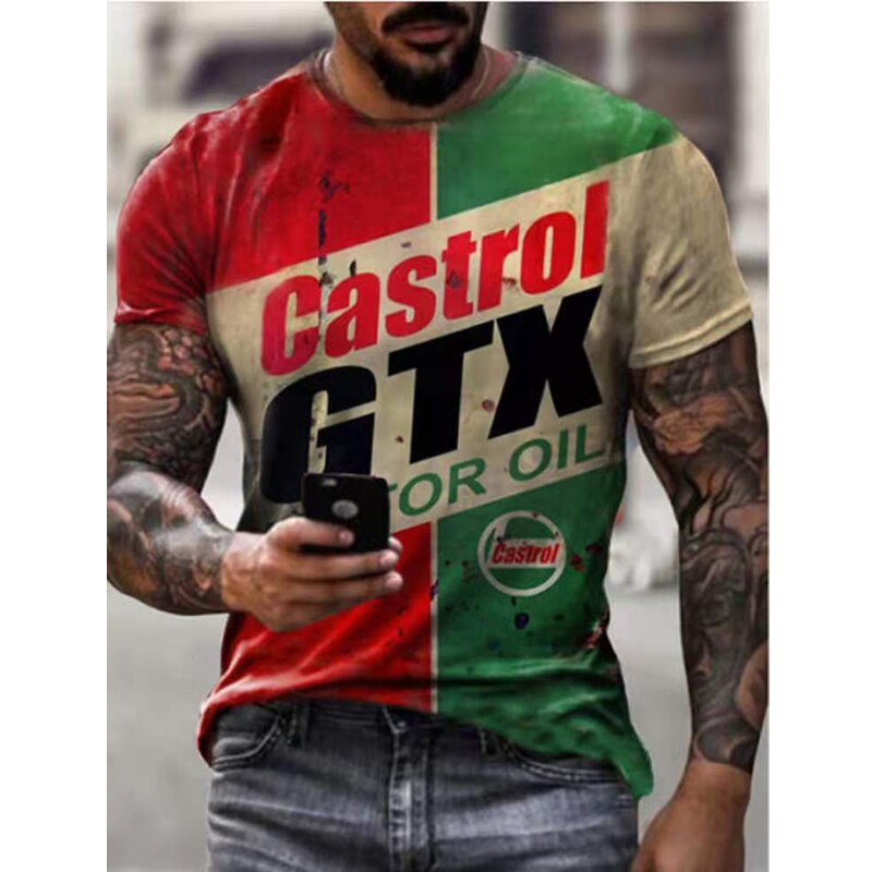 Herren Fashion Vintage 3D T-Shirt Rundhals Unisex Sommer Streetwear