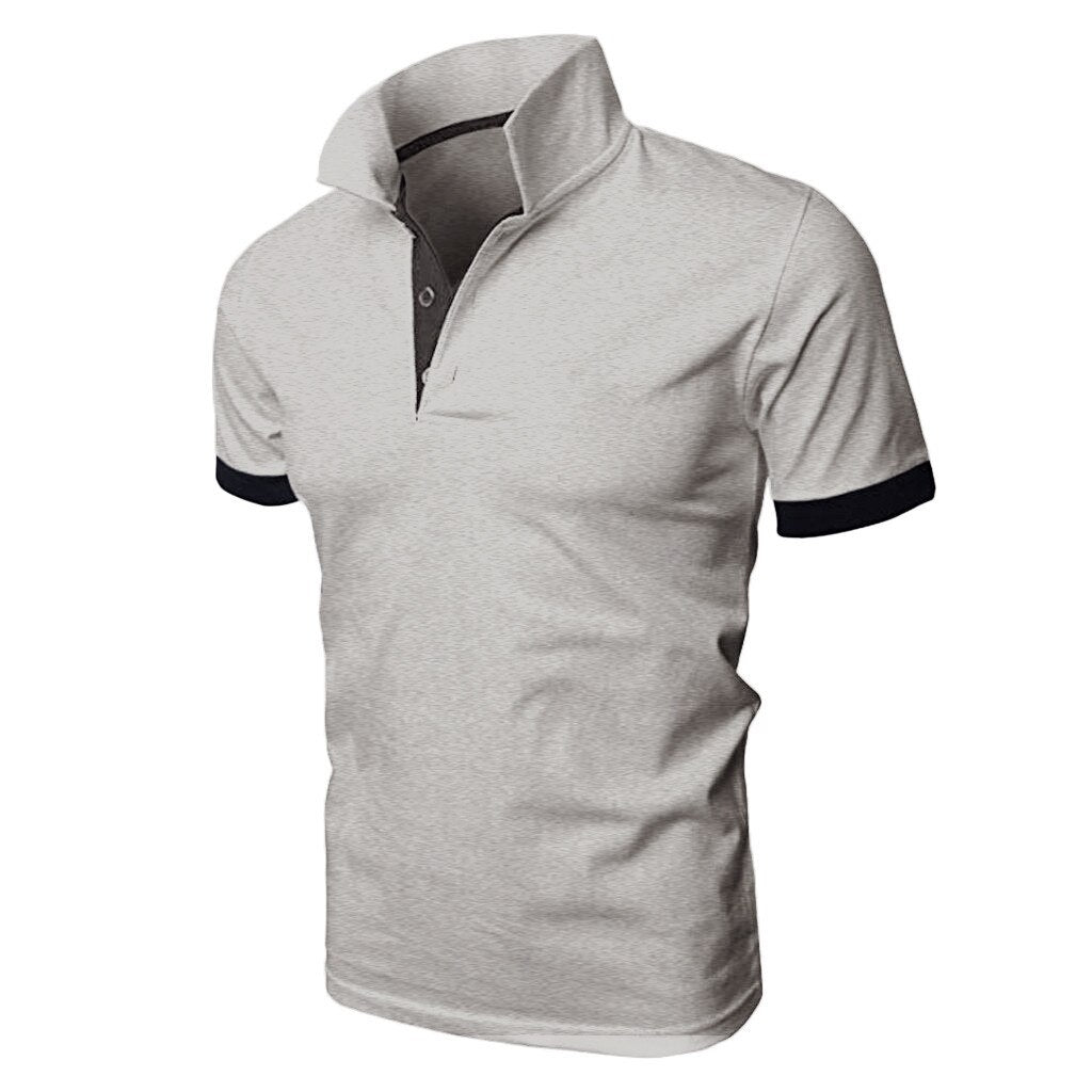 Herren Poloshirt Kontrast Kragen Polo Kurzarm Slim Fit Hemd Polohemd T-Shirt NEU