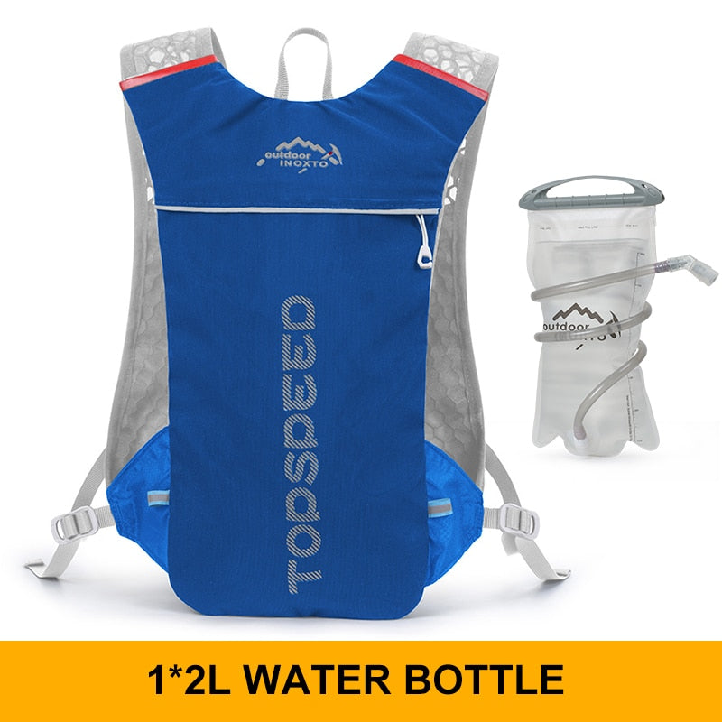 INOXTO trail Ultraleichter Fahrrad Lauf Rucksack mit 5-Liter Trinksystem und Reflektoren