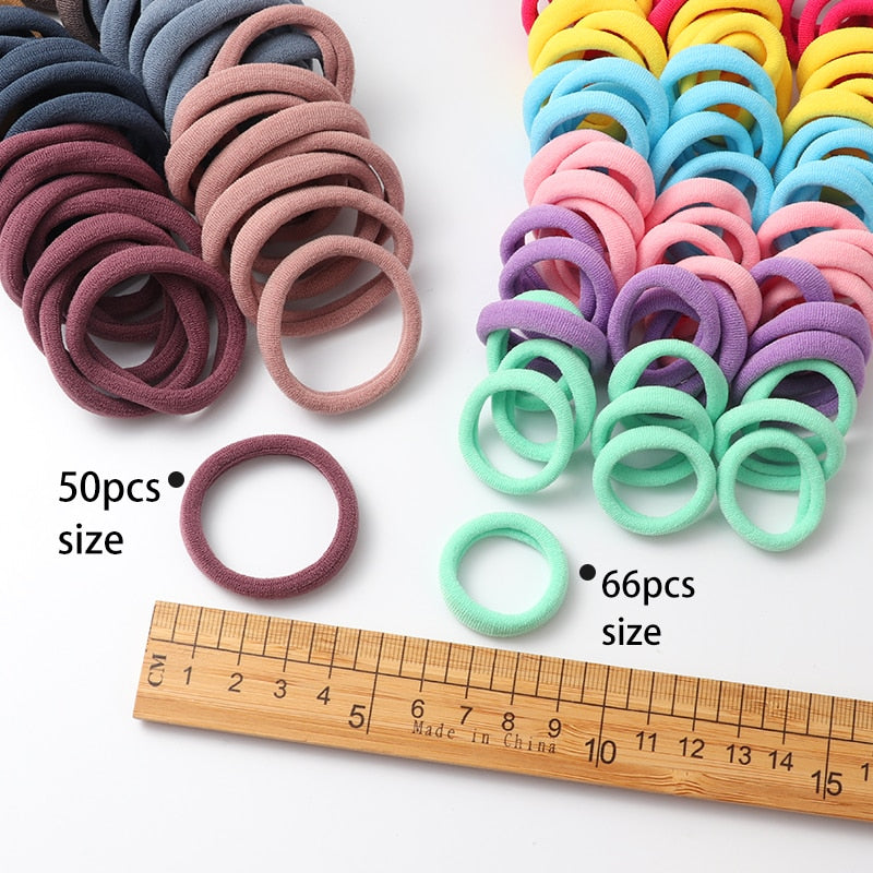 Haargummi Haarband Damen Haar Gummi 50 Stück Schwarz Bunt Zopfgummi Zopf