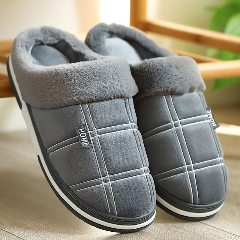Herren Damen Hausschuhe Pantoffeln Winterschuhe Plüsch Samt Slippers Wärme gefüttert