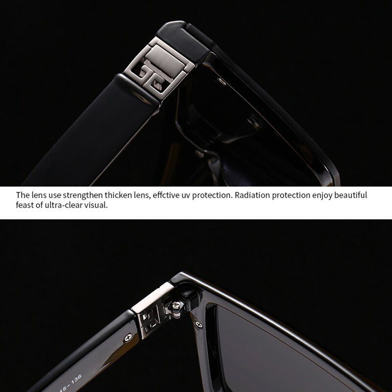 Damen Designer Sonnenbrille Herren Quadratische Übergröße Gläser Vintage UV400