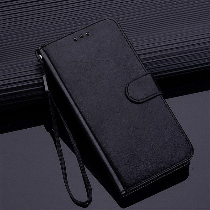 Handy Tasche Schutzhülle Book Case Flip Cover Wallet Etui Handy Hülle Schwarz