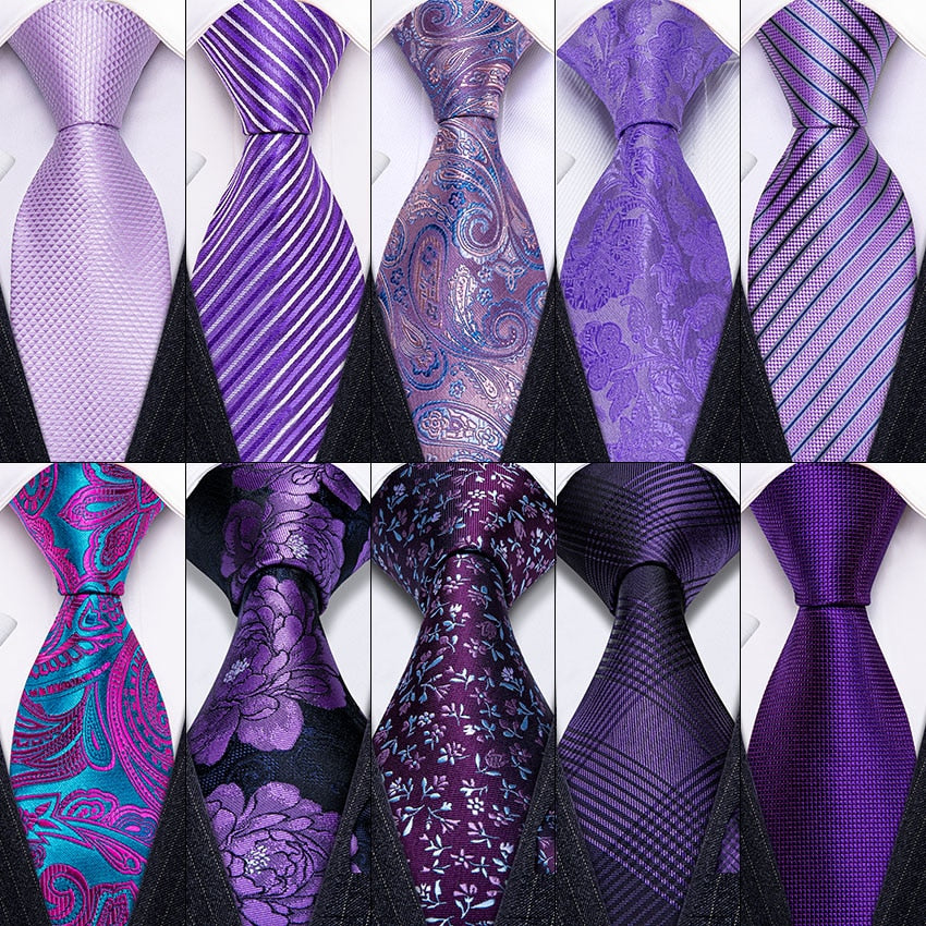 Fashion Seide Krawatte Lila Herren Hochzeit Konfirmation Männer Business