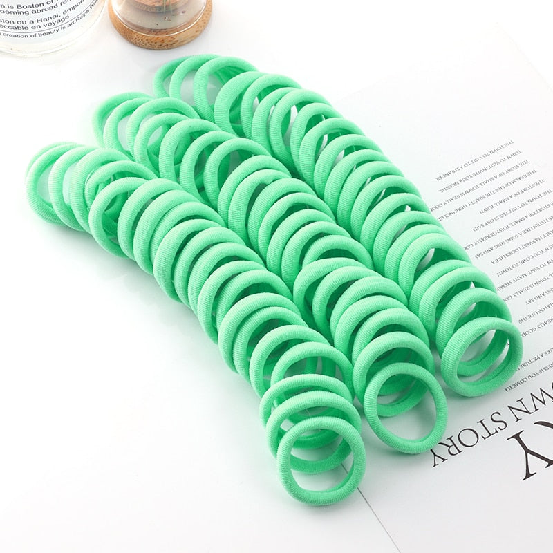Haargummi Haarband Damen Haar Gummi 50 Stück Schwarz Bunt Zopfgummi Zopf
