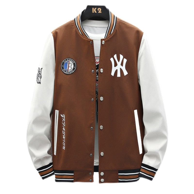 Just Hoods NY College Baseball Jacke Unisex Sweatjacke 3 Farben Collegejacke