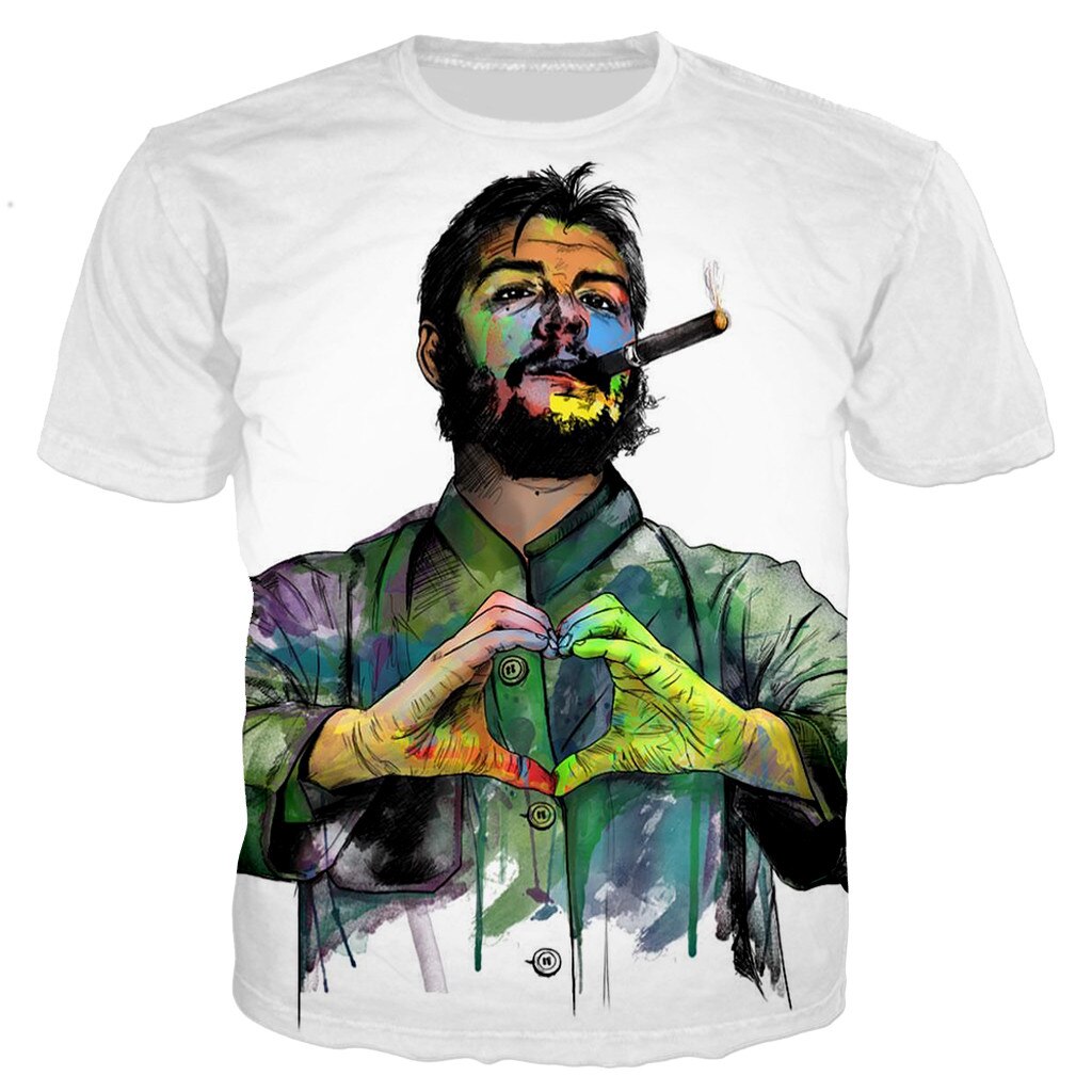 Herren Che Guevara 3D T-Shirt Rundhals Unisex Sommer Streetwear