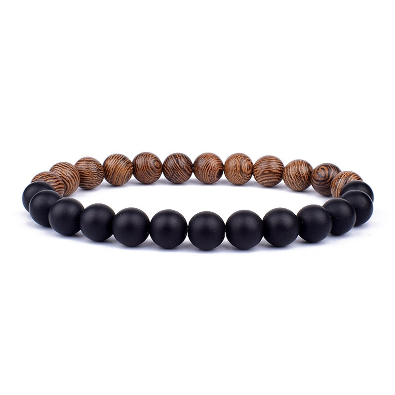 Armband Lava Holz Tibetische Buddha DAMEN HERREN Naturstein Freundschaftsarmband Yoga