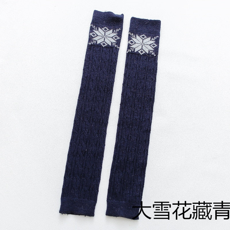 Damen Lange Socken Beinwärmer Stulpen Beinlinge Häkeln Kniestrümpfe Overknees
