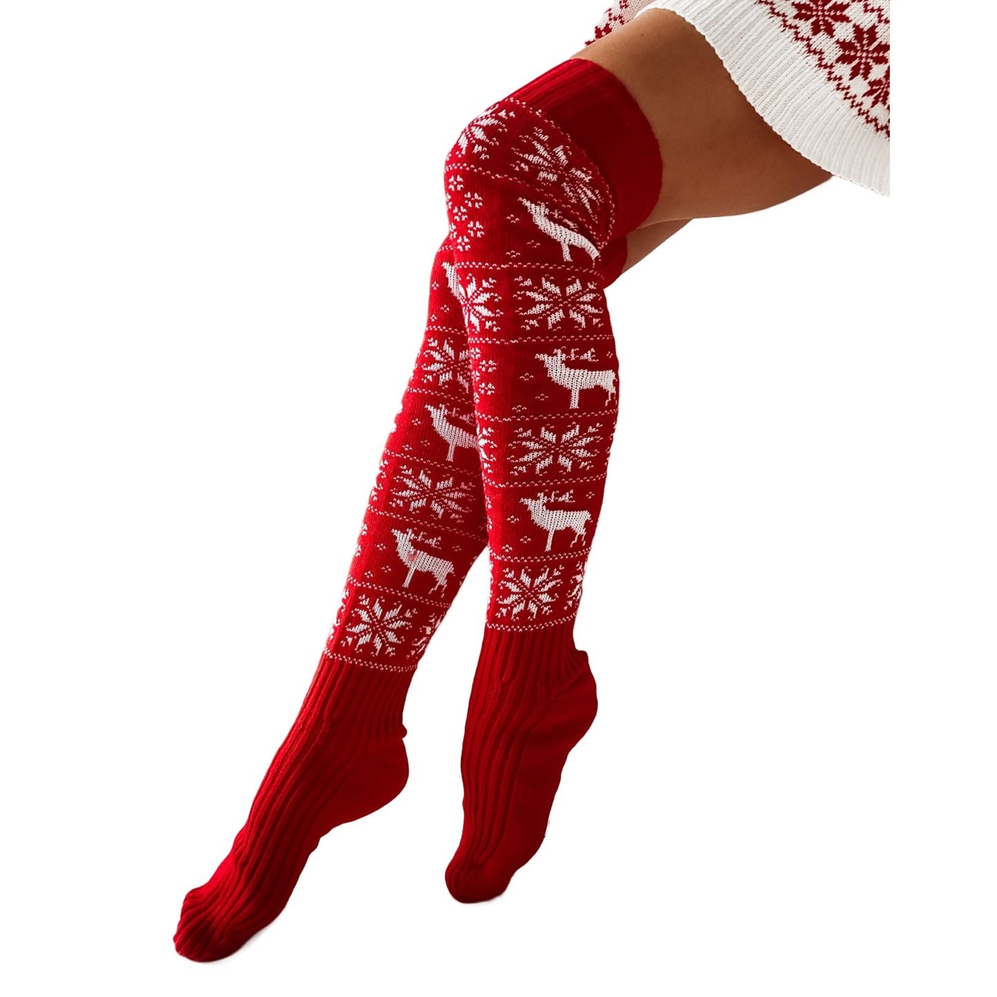 Weihnacht Stulpen Beinwärmer Beinstulpen Beinlinge Häkeln Strümpfe Overknees