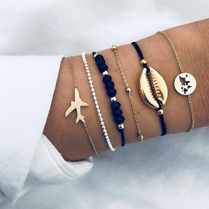 SET Armband Damen  Freundschaftsarmband Yoga Bettelarmbänder Makramee