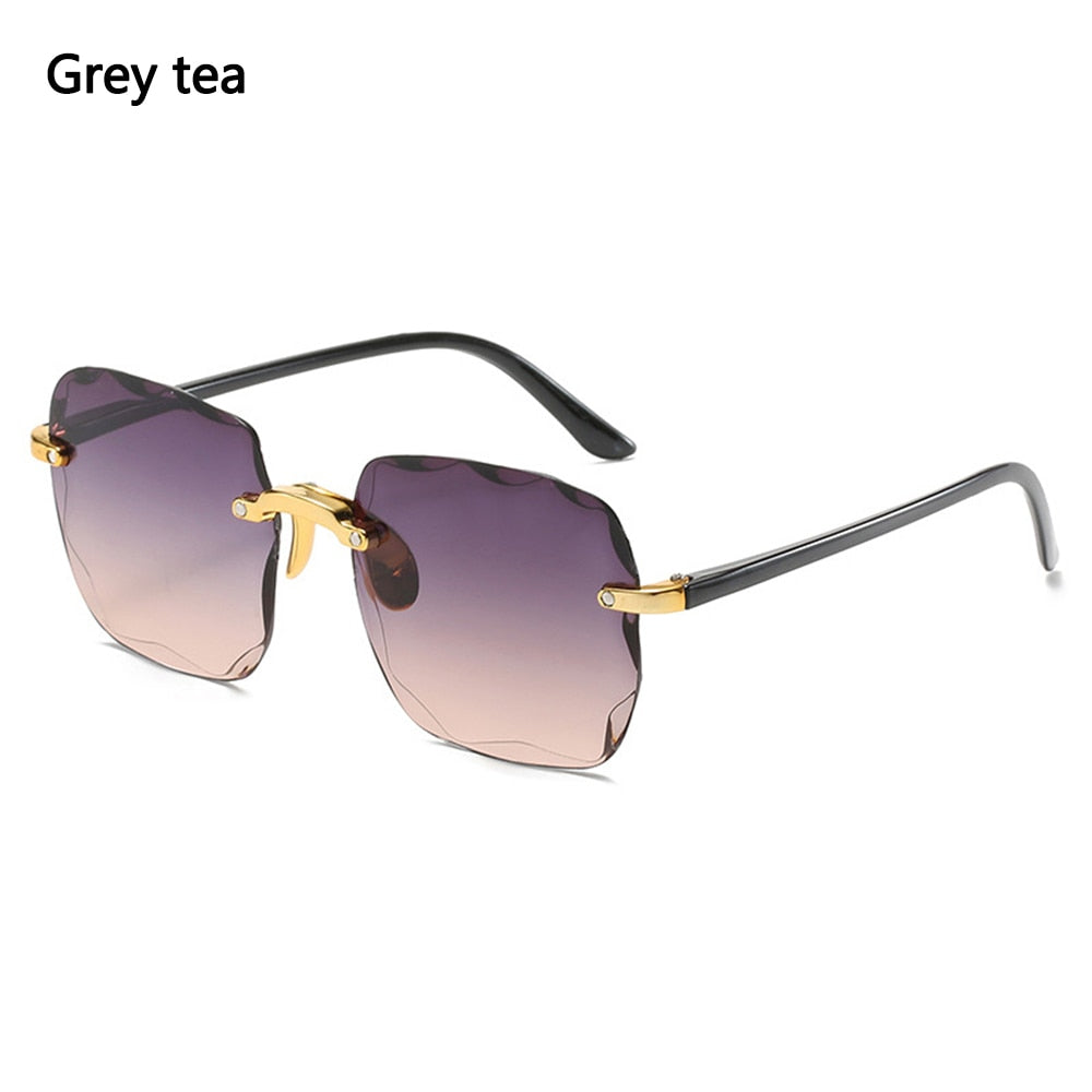 Damen Herren Randlose Sonnenbrille Luxus Shades UV400 Brillen Sonnenbrillen Neu