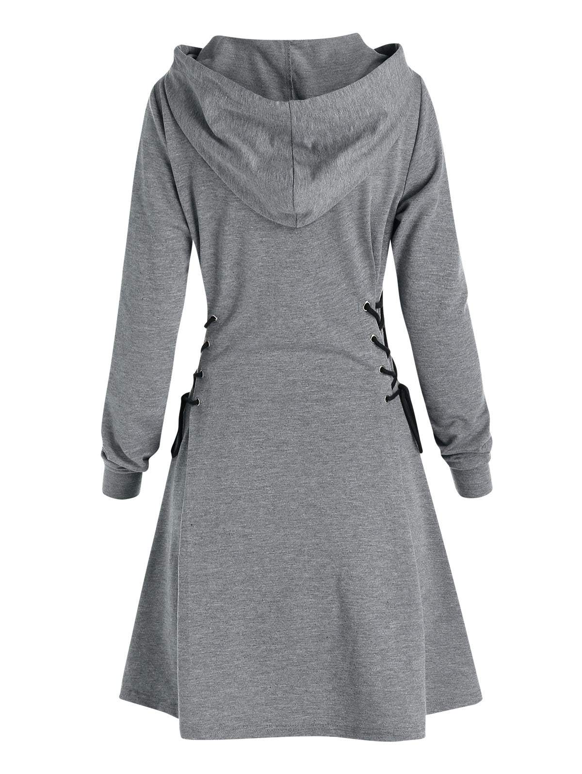 Frauen Langarm Minikleid Kapuzenpullover Kleid Hoodie Sweatshirt Sweatkleid