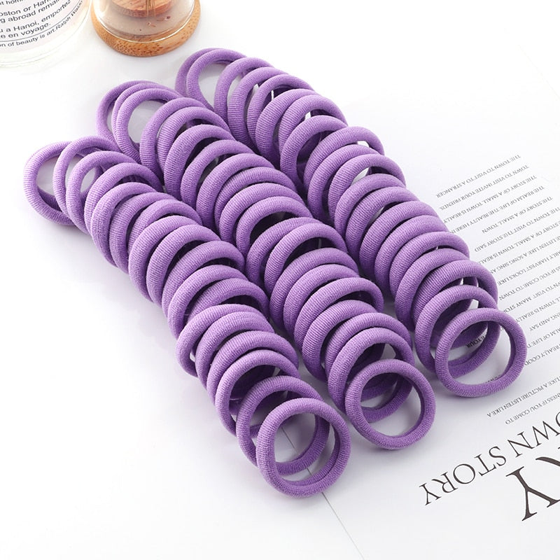 Haargummi Haarband Damen Haar Gummi 50 Stück Schwarz Bunt Zopfgummi Zopf