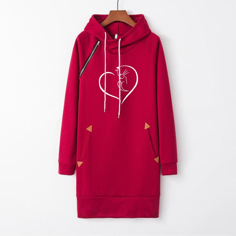 Dame Kapuzenpullover Minikleid Hoodie Sweatshirt Longtops Tunika Jumper Kleider Streetwear