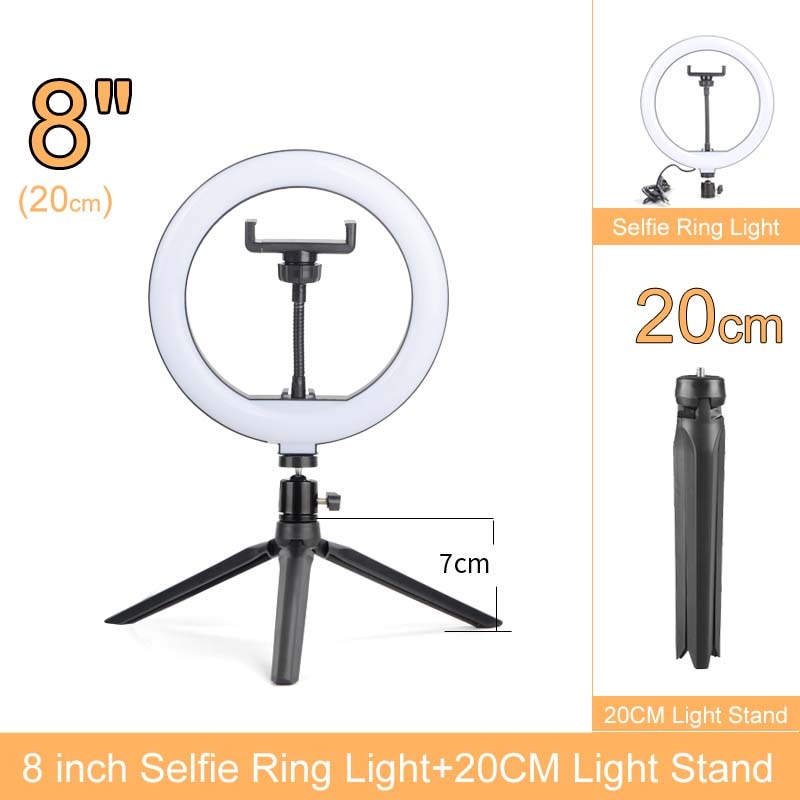 Selfie Ringlicht mit Stativ-Ständer 10 12 14 Inch Dimmbare LED Ring Fotografie