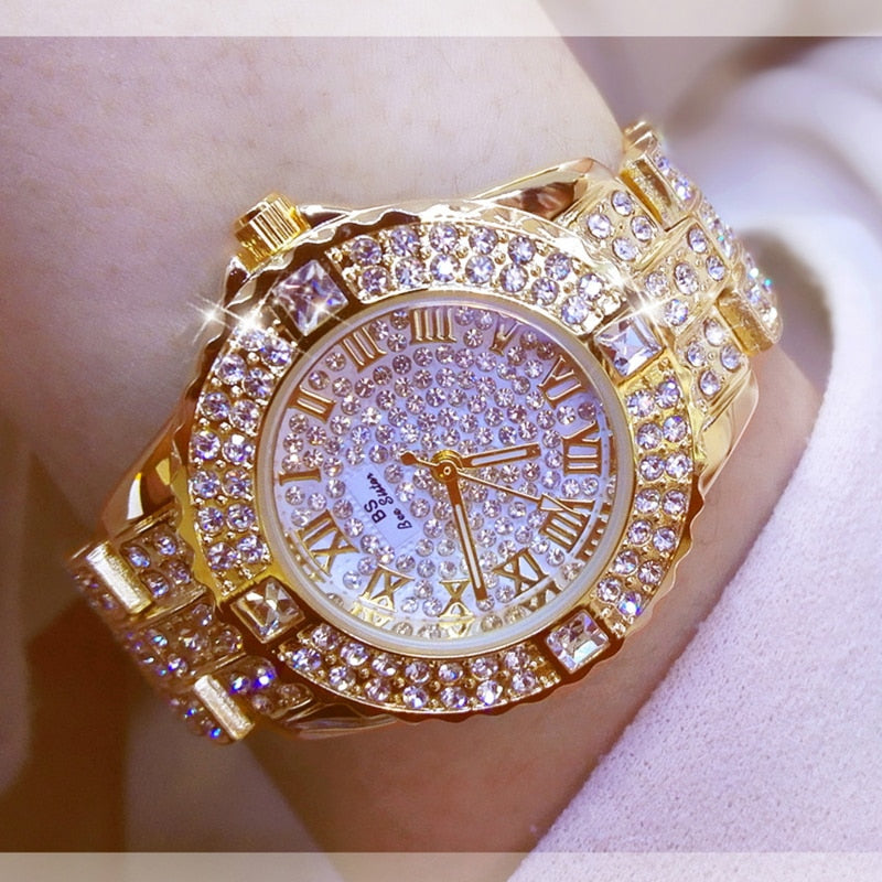 Damen Armband Uhr Mode Fashion Strass Luxus Chronograph Business Schmuck