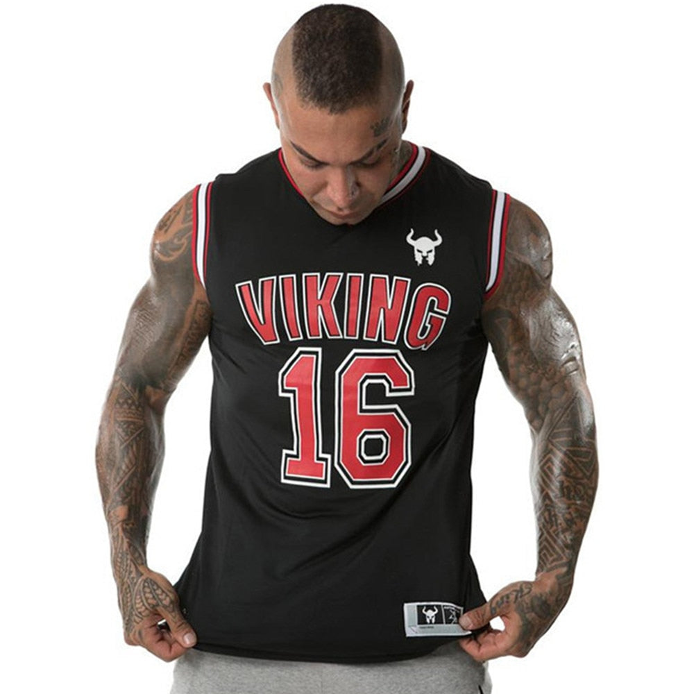 Tanktop T-Shirt Muskelshirt Achselshirt Sport Basic Unifarben Herren Vikings