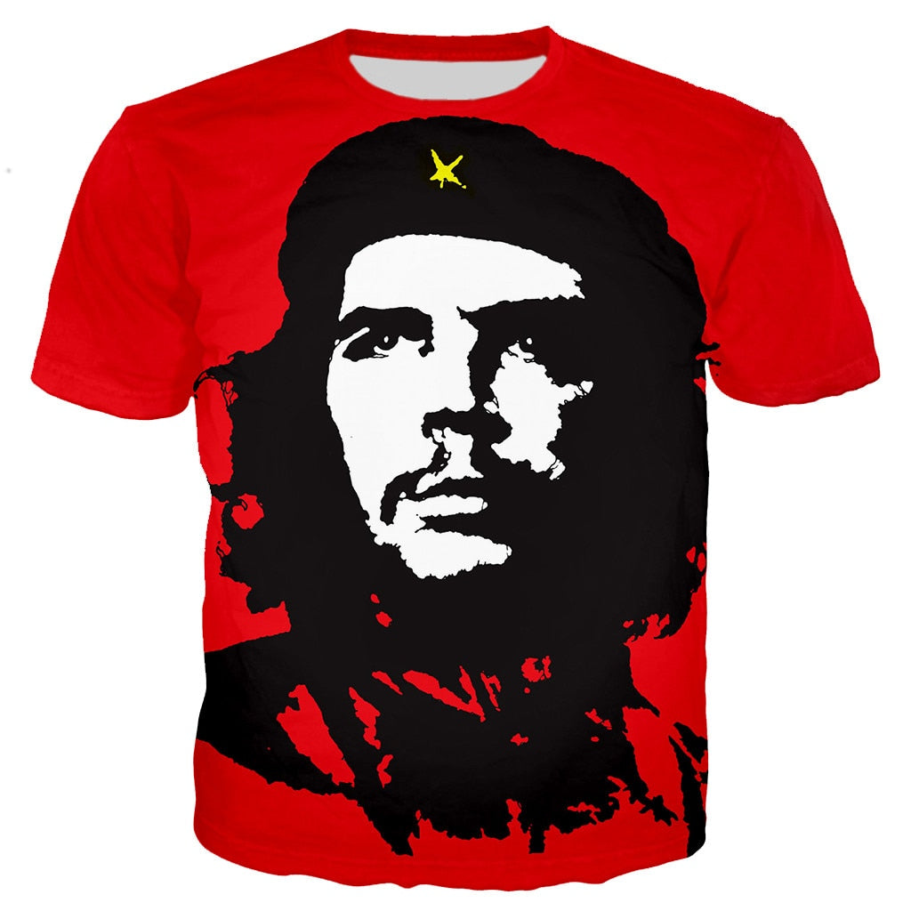 Herren Che Guevara 3D T-Shirt Rundhals Unisex Sommer Streetwear