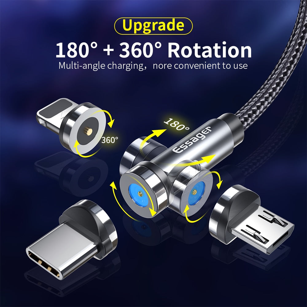 Ladekabel Samsung Handy USB C Typ-C Micro iPhone Huawei Xiaomi Magnet LED Magnetstecker