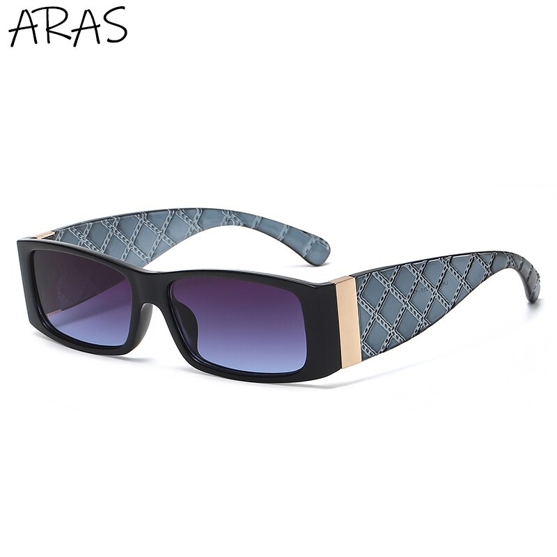 Designer Rechteck Sonnenbrille Damen Quadratische Kleine Gläser Vintage UV400