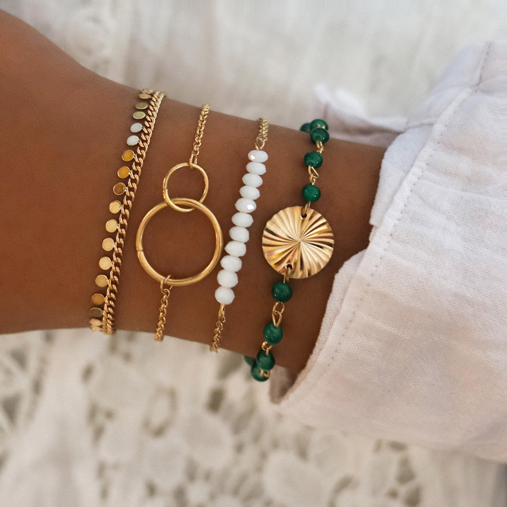 SET Armband Damen  Freundschaftsarmband Yoga Bettelarmbänder Makramee