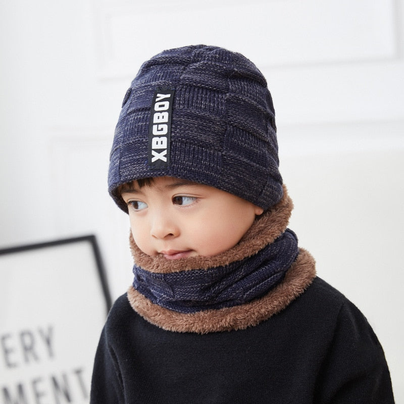 Warme Herren Wintermütze und Schal Fleece Mütze Strickmütze Kappe Hut Unisex
