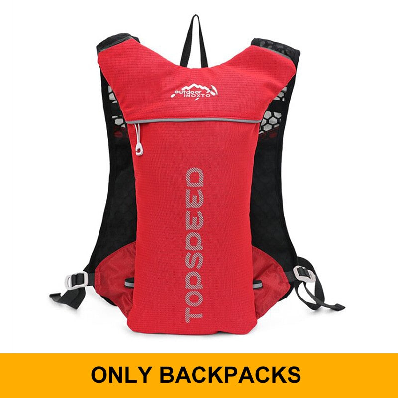 INOXTO trail Ultraleichter Fahrrad Lauf Rucksack mit 5-Liter Trinksystem und Reflektoren