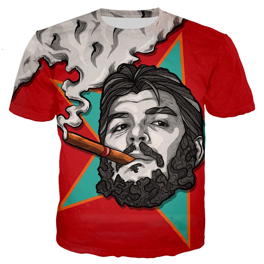 Herren Che Guevara 3D T-Shirt Rundhals Unisex Sommer Streetwear