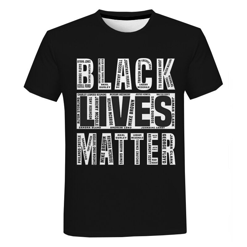 T-Shirt Unisex Streetwear Fashion Black Lives Matter I Can't Breathe George Floyd