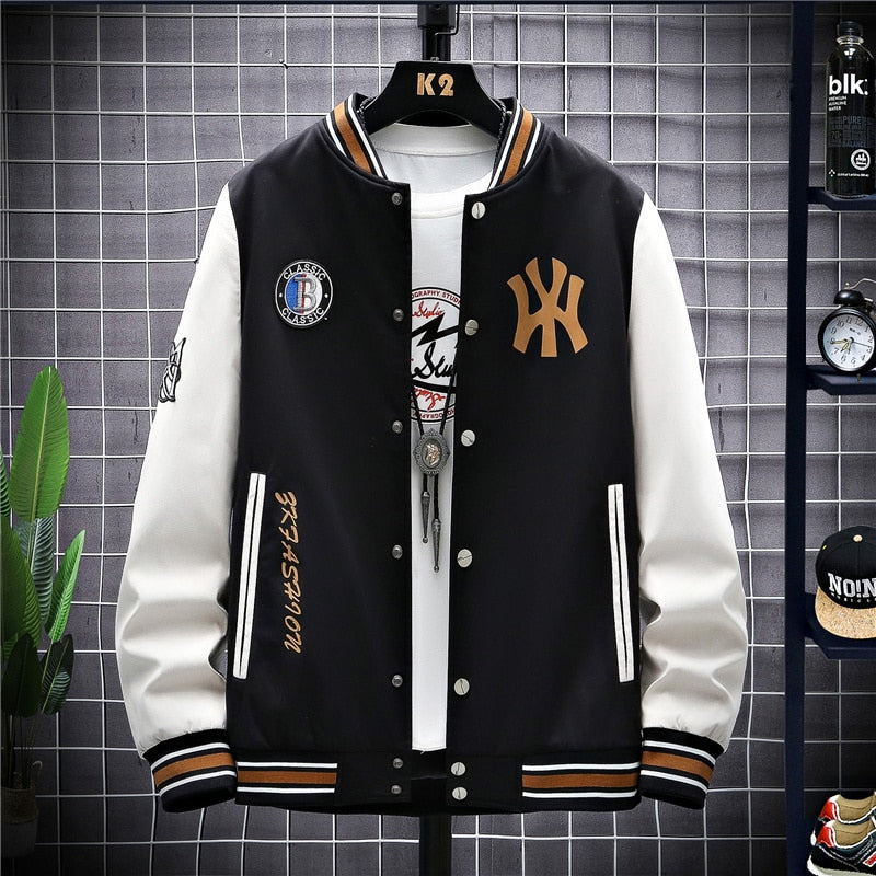 Just Hoods NY College Baseball Jacke Unisex Sweatjacke 3 Farben Collegejacke