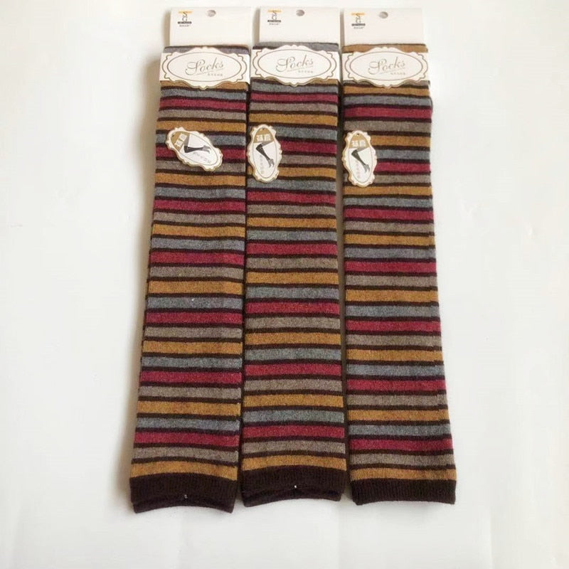 Damen Lange Socken Beinwärmer Stulpen Beinlinge Häkeln Kniestrümpfe Overknees