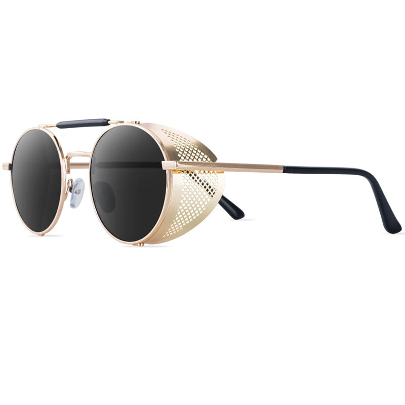 Runde Polarisierte Sonnenbrille Retro Männer Frauen Metall Kreis Fahren Gläser UV400