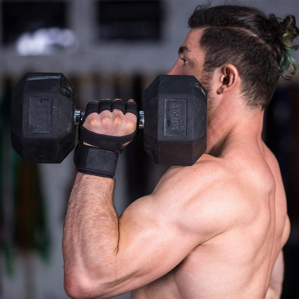 Trainingshandschuhe Leder Fitnesshandschuhe Sport Handschuhe Gym Fitness Herren