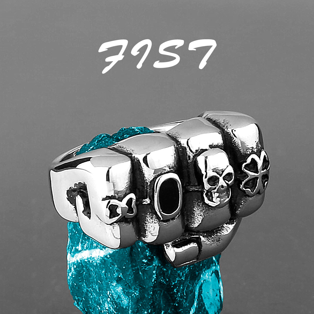 Edelstahl Herren & Damen Biker Rocker Spinning Ring Silber Skull Gothic