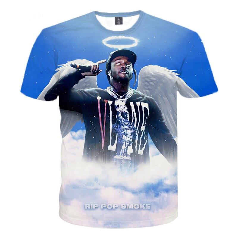 Herren Rapper Pop Smoke 3D T-Shirt Rundhals Unisex Sommer Streetwear