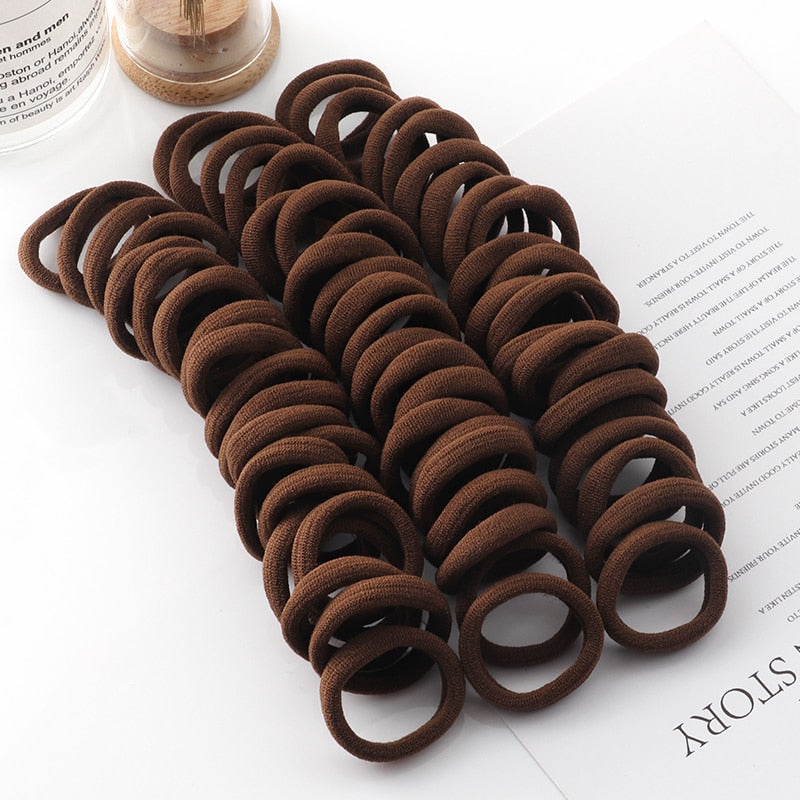 Haargummi Haarband Damen Haar Gummi 50 Stück Schwarz Bunt Zopfgummi Zopf