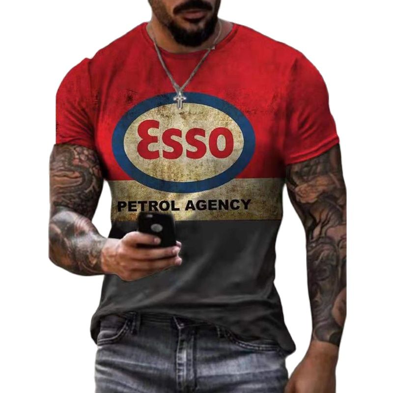 Herren Fashion Vintage 3D T-Shirt Rundhals Unisex Sommer Streetwear