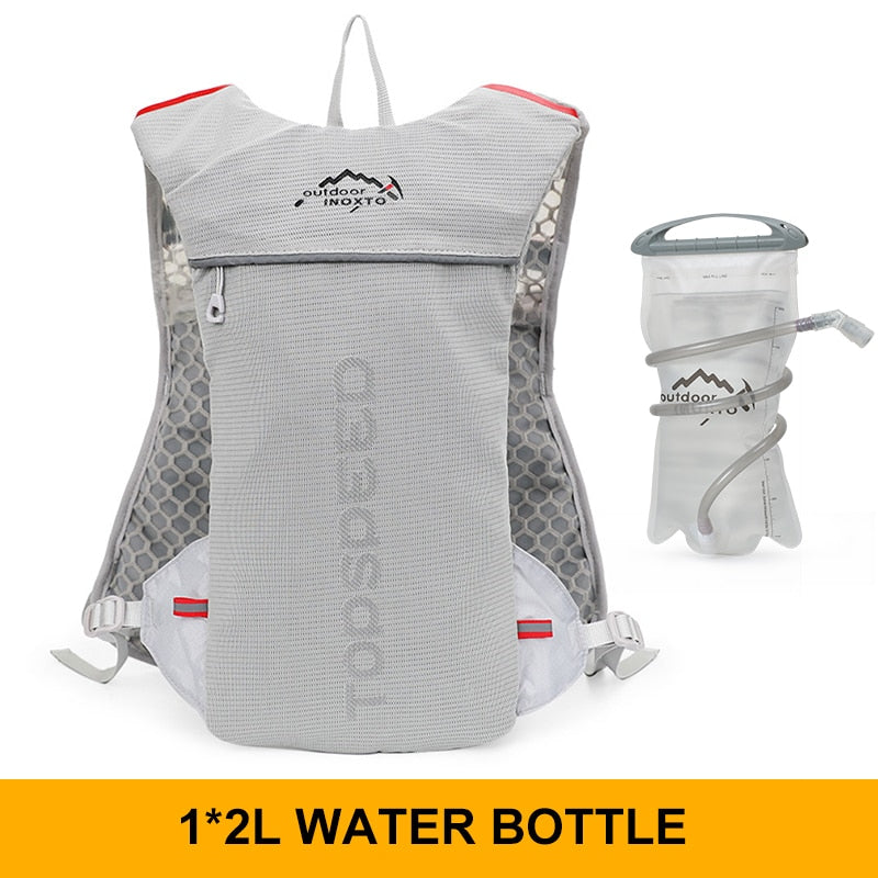 INOXTO trail Ultraleichter Fahrrad Lauf Rucksack mit 5-Liter Trinksystem und Reflektoren