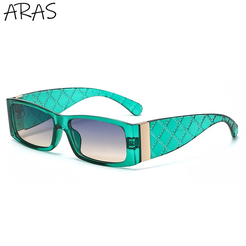 Designer Rechteck Sonnenbrille Damen Quadratische Kleine Gläser Vintage UV400
