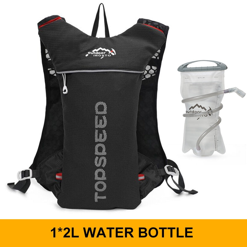 INOXTO trail Ultraleichter Fahrrad Lauf Rucksack mit 5-Liter Trinksystem und Reflektoren