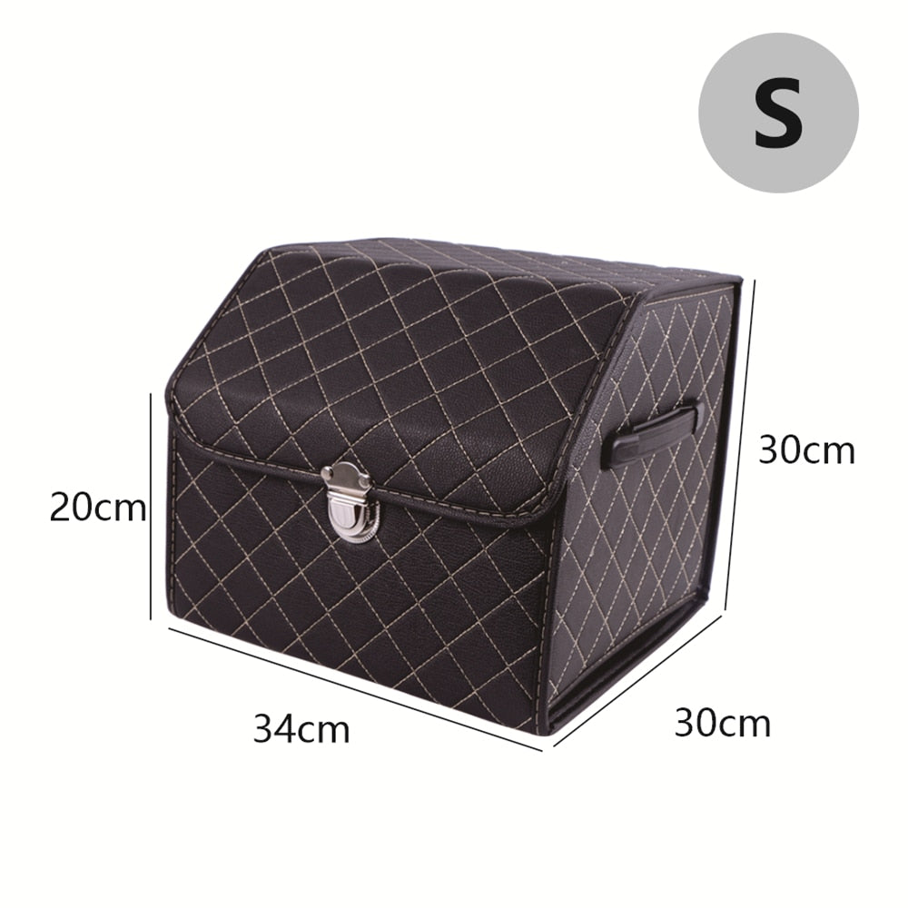 Leder Aufbewahrungsbox Kofferraum Organizer Auto Tasche Klappbarer