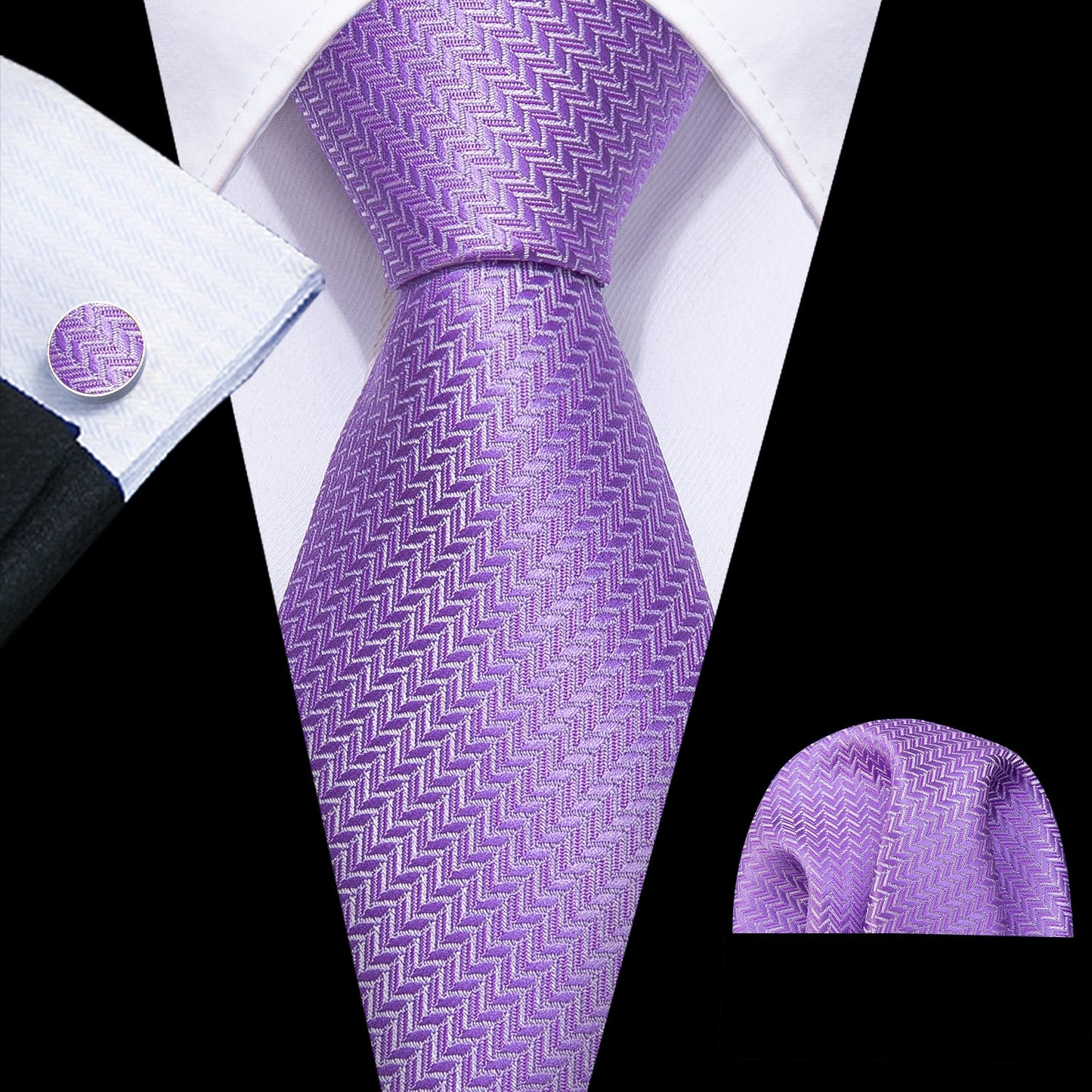 Fashion Seide Krawatte Lila Herren Hochzeit Konfirmation Männer Business